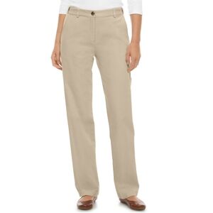 L.L. Bean NWT Womens 18 XL Classic Fit Wrinkle Free Cotton Chino Pants Khaki Tan